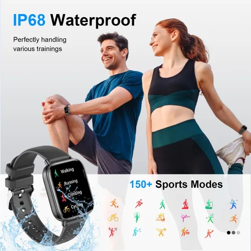 Miniatura 5 de Reloj inteligente para hombres y mujeres, reloj inteligente con pantalla táctil HD de 1.83 pulgadas con Bluetooth llamadas/hacer llamadas, IP68