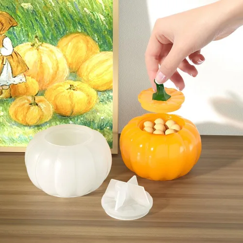 Miniatura 6 de SiliconeMoldsPro - Moldes de silicona para decoración de Halloween, juego de portavelas y caramelos - Caja de moldes de resina epoxi de 3 piezas