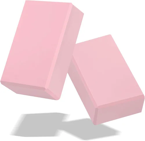 Biguphate Bloques de yoga, paquete de 2 bloques de yoga de espuma EVA de soporte, sin látex, bloques de ejercicio antideslizantes, accesorios de