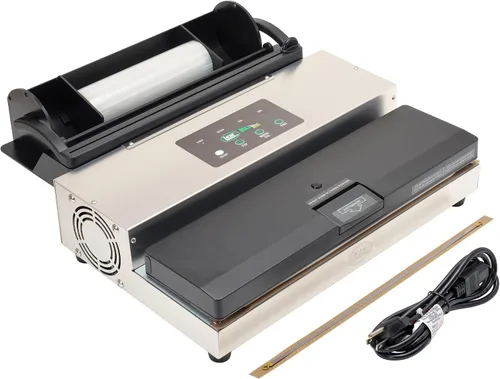 LEM Productos MaxVac 500 Máquina selladora al vacío, selladora al vacío de aluminio resistente para almacenamiento en congelador, incluye soporte