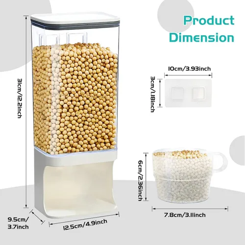Miniatura 2 de Dispensador de detergente para lavandería, dispensador de detergente para ropa de pared con soporte para tazas de espiga, adecuado para cuentas