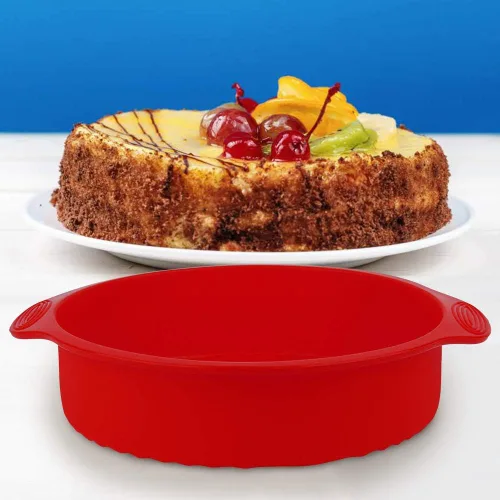 Miniatura 3 de Demeras Molde para hornear pastel de 9 pulgadas de silicona para pastel de queso (rojo)
