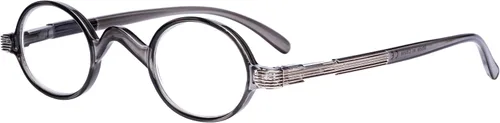 Eyekepper Gafas de Lectura Ovaladas Redondas para Mujeres y Hombres Pequeñas Vintage Lector Anteojos Mini con Bisagras de Resorte Gris