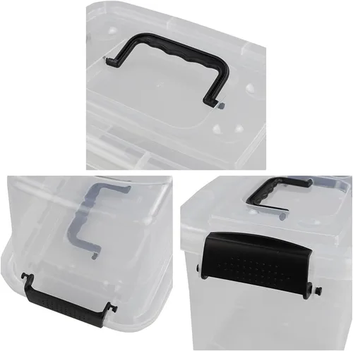 Miniatura 6 de Ramddy Contenedores de plástico transparente de 5 cuartos de galón con tapa, caja de cierre versátil con asas negras, 6 paquetes
