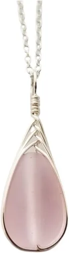 Miniatura 70 de Yinahawaii Collar de cristal de mar hecho a mano, joyería hawaiana para mujer, collar de lágrima trenzada, joyería única de cristal de mar