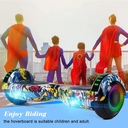 Miniatura 6 de FLYING-ANT Patinete autoequilibrante de 16.51 cm con altavoz y luces LED rojas A01 verde y gris-no bluetooth