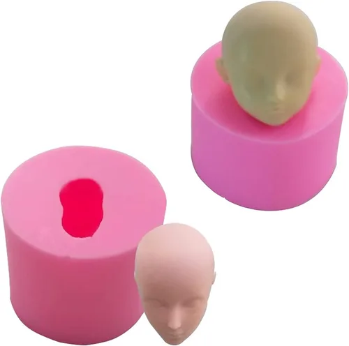 Miniatura 9 de Moldes de silicona para cara de bebé, herramientas para hornear, molde de arcilla polimérica hecha a mano, molde de chocolate Sugarcraft, 12 uds