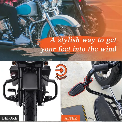 Miniatura 2 de FOVPLUE 1.25" Estribos de autopista ajustables con abrazaderas de montaje en P para Harley Touring Softail Dyna Sportster Honda Kawasaki Suzuki