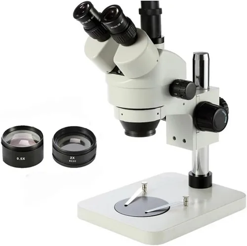 Miniatura 4 de Kit de accesorios para microscopio 3.5X-180X Trinocular Microscopio Aluminio Zoom Continuo Microscopio Juego de Microscopio Diapositivas