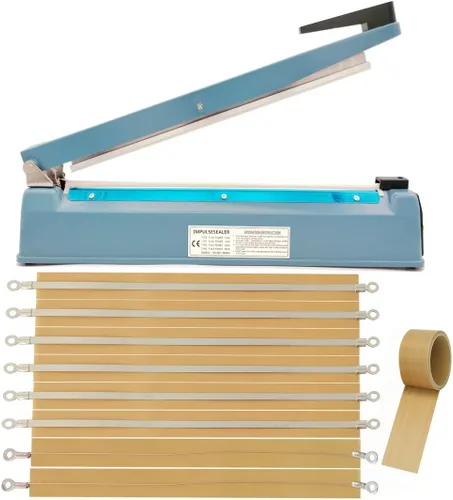 Selladora Térmica por Impulsos de 12 Pulgadas 5mm Selladora de Bolsas Mylar Máquina Selladora Térmica, Selladora Térmica Manual de 110v para Bolsas