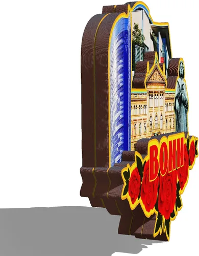 Miniatura 2 de Alemania Bonn - Imán de madera 3D para nevera, recuerdos coleccionables, decoración hecha a mano, artesanías 2