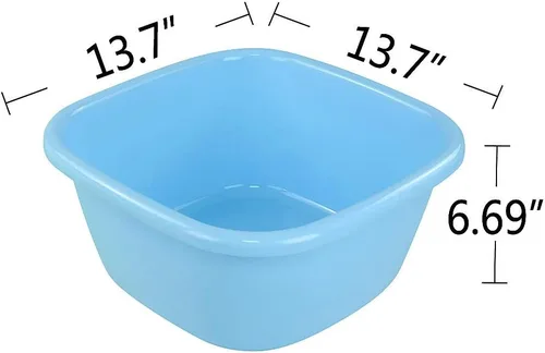 Miniatura 4 de Bandeja cuadrada de plástico, lavabo, 16 cuartos de galón, 3 paquetes