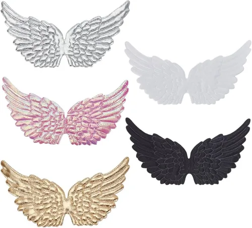 20 piezas de parches de alas de 5 colores, parches bordados en forma de ala de ángel, mini accesorios para decoración de ropa, chaquetas y mochilas