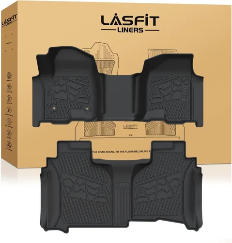 Miniatura 45 de LASFIT Juego completo de tapetes de elastómero termoplástico para todo tipo de clima de ajuste personalizado para automóviles, de 1ª y 2ª fila, 3