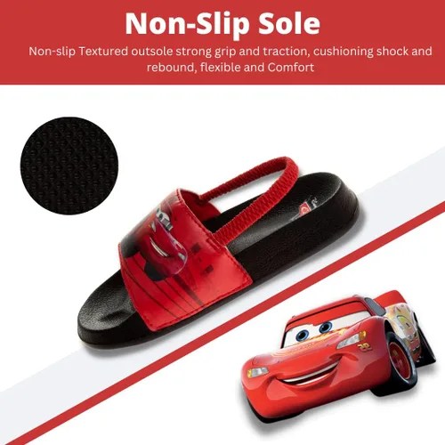 Miniatura 4 de Disney Minnie Mouse, Encanto, Mickey, Lightning McQueen, Frozen Elsa Anna Girl - Sandalias de verano para niños con correa trasera para la playa