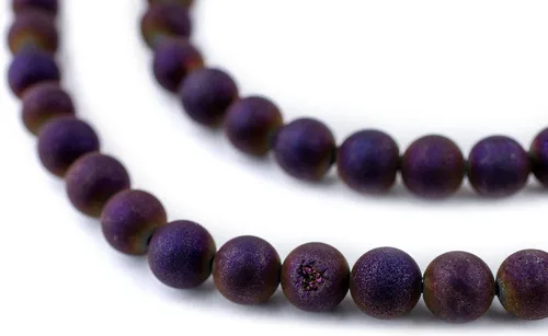 Miniatura 42 de The Bead Chest Cuentas de Jade Blanco Mate Redondas (8mm): Piedra Preciosa Orgánica Redonda Esférica de Energía con Poder de Sanación para Hacer