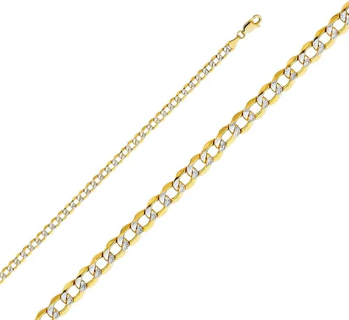 Miniatura 2 de Wellingsale Cadenas de eslabones cubanos de oro hueco de 14 quilates (opciones de selección)
