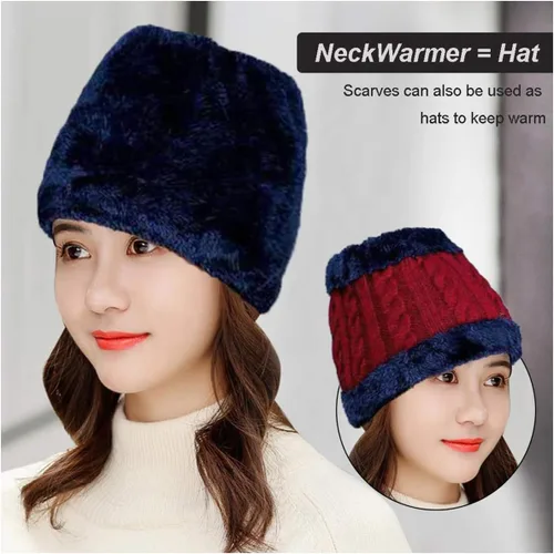 Miniatura 5 de Winter Knit Hat Scarf Neck Warmer Gloves Set for Women Knitting Hats Caps