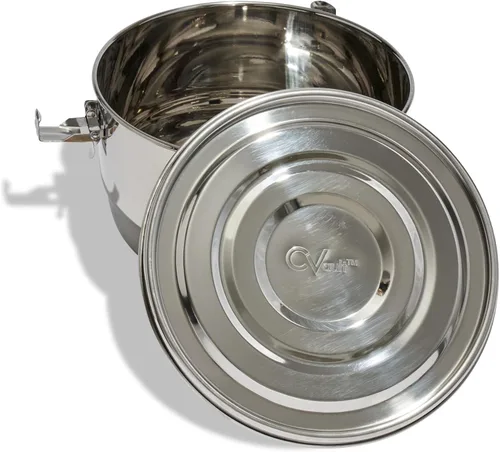 Miniatura 2 de CVAULT Contenedor de almacenamiento de 1/2 libra, hermético y resistente a la luz, acero inoxidable de grado alimenticio, incluye 62% de humedad