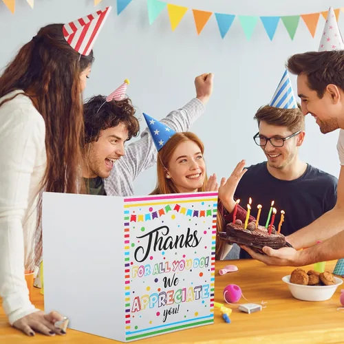 Miniatura 6 de Teling Paquete de 6 Tarjetas de Agradecimiento Muy Grandes con Sobre Tarjetas de Felicitación Jumbo de Apreciación Tarjetas de Agradecimiento