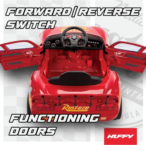 Miniatura 6 de Huffy Lightning McQueen - Auto de juguete de 6 V con faros delanteros y sonidos del motor, pedal de conducción, hasta 2.5 MPH, edades de 3 a 7 años