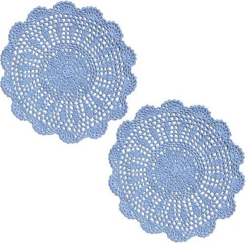 Miniatura 12 de Manteles individuales de encaje hechos a mano con flores de ganchillo, manteles individuales de cocina para platos de cocina