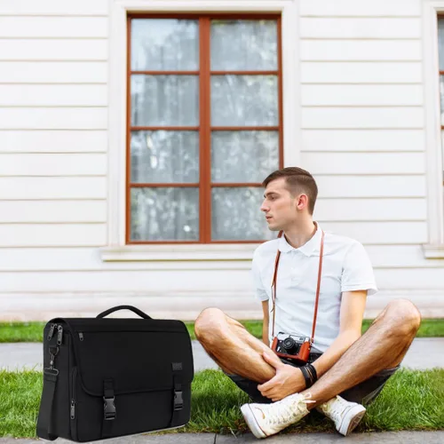 Miniatura 8 de MATEIN Bolsa tipo mensajero para hombres, mochila escolar para adolescentes, ligera de 17.3 pulgadas, maletín para laptop grande, bolsa cruzada