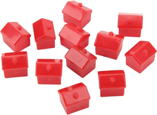 Miniatura 8 de Piezas de repuesto para juegos de hotel, piezas de repuesto, 12 casas rojas y 32 casas verdes, juego de casas y hoteles de plástico, accesorios