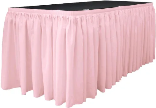 Miniatura 44 de LA Linen Falda de mesa de popelina de poliéster para mesas rectangulares, tela plisada para banquetes de boda, 14 pies por 29 pulgadas de largo