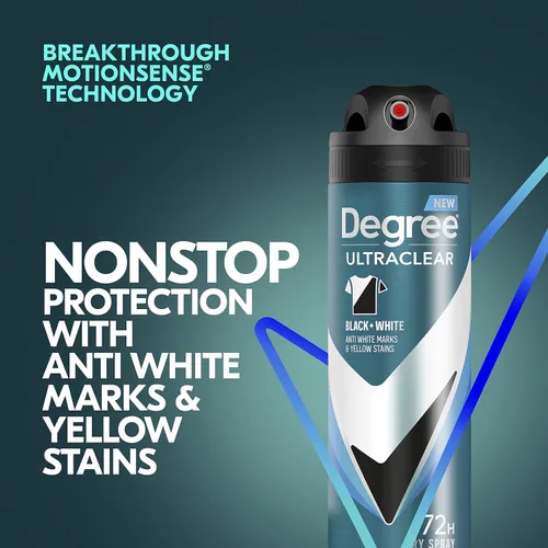 Miniatura 4 de Desodorante antitranspirante Degree Men MotionSense, spray seco, UltraClear negro + blanco, 3.8 onzas, paquete de 3