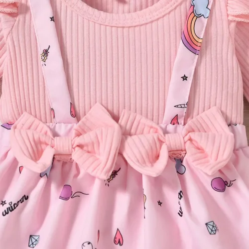 Miniatura 119 de Unutiylo Ropa de bebé recién nacida prematura con tirantes, traje de otoño e invierno, traje de manga larga con volantes