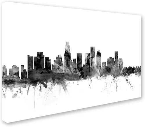 Miniatura 2 de Trademark Fine Art MT1054-C1219GG Los Angeles CA Skyline B&W by Michael Tompsett, 12 x 19 pulgadas, 12 x 19 pulgadas