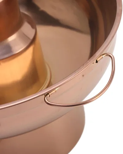 Miniatura 9 de Olla caliente de carbón pequeña, acero inoxidable pulido con diseño de chimenea para comedor buffet 410 acero inoxidable oro rosa 9.1 in 1 unidad