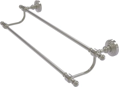 Allied Brass RW-72/24 Retro Wave Collection - Toallero doble de 24 pulgadas, níquel satinado Mate blanco