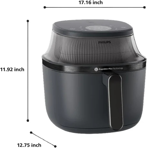 Miniatura 10 de Philips Airfryer Serie 3000 - Freidora de aire premium de 6.5 cuartos con ventana, tecnología RapidAir Plus, 16 formas de cocinar, 90% menos