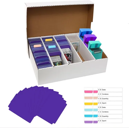 Miniatura 2 de Caja de almacenamiento de 5 filas para tarjetas coleccionables con capacidad para 3950 unidades, 1 paquete de caja de almacenamiento de cartón