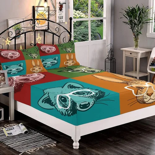 Miniatura 63 de Juego de sábanas decorativas tamaño individual XL, juego de sábanas bajeras con bolsillos profundos de cactus y 2 fundas de almohada