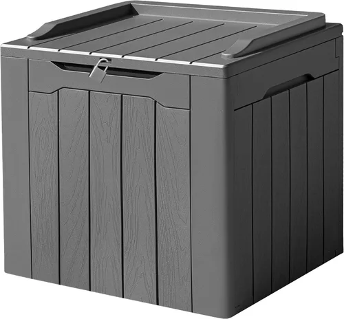 Miniatura 41 de Devoko 29 Gallon Waterproof Outdoor Storage Box Resin Deck Box Lockable and UV Resistant for Patio Furniture, Garden Tools (Black, 29 Gallon)