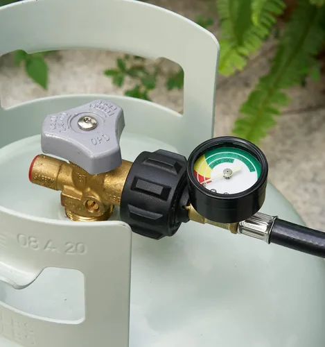 Miniatura 6 de CALPOSE Manguera adaptadora de propano de 6 pies con calibre, adaptador de 1 libra a 20 libras que convierte electrodomésticos de 1 libra en tanques