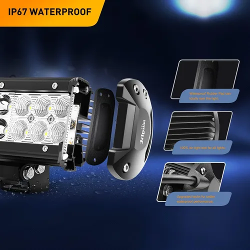 Miniatura 6 de GOOACC Barra de luz LED de 12 pulgadas, 72 W, combo de inundación de puntos, luces de conducción todoterreno, lámpara de trabajo con arnés
