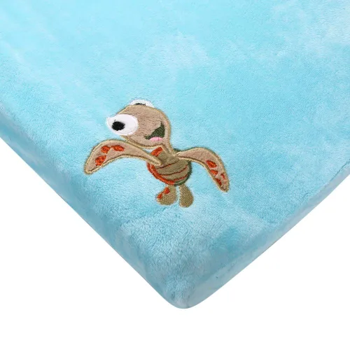 Miniatura 2 de Funda de terciopelo coral para cambiador de pañales para bebé, niña, bebé, niño, 1 unidad (tortuga azul)