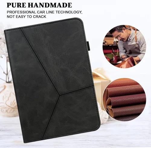 Miniatura 5 de Funda para Xiaomi Pad 5 / Pad 5 Pro 11 pulgadas 5G 2021, diseño de rayas de color sólido en relieve Funda de cuero PU con ranura para tarjeta Banda