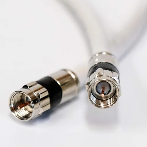 Miniatura 2 de Cable coaxial blanco RG6 de 200 pies UL ETL CM CATV Retardante de Fuego Satélite Audio Video Cable con sello meteorológico Conectores de latón anti