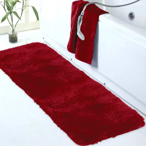 Miniatura 58 de Walensee Alfombra de baño antideslizante (16 x 24 pulgadas, color rubor) absorbente de agua, microfibra suave, lavable a máquina, alfombra de baño