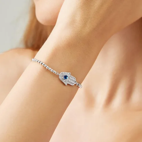 Miniatura 9 de Evil Eye Bracelets Hamsa Bracelet - 18K Gold Plated Adjustable Eye of Protection Bracelet Silver Evil Eye Amulet ojo Bracelet Gold Evil Eye Jewelry