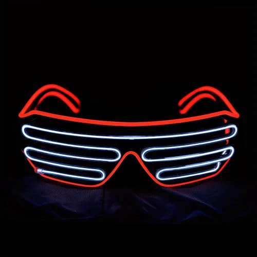 Miniatura 17 de Gafas de LED de Aqua Led de Neón electroluminiscentes para fiestas y disfraces modelo RB03., Púrpura + Azul