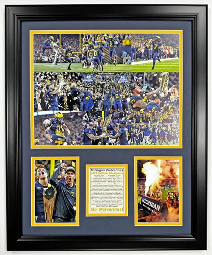 Miniatura 4 de Fútbol de Michigan Campeones Nacionales del CFP 2023 Collages de Fotos Enmarcadas con Doble Mate (30 cm x 38 cm, Mosaico)