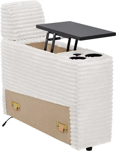 Miniatura 18 de ORRD Consola de almacenamiento multifuncional con soportes dobles para tazas, mesa, estación de carga USB para sofá modular seccional para sala