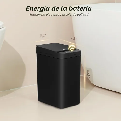 Miniatura 3 de FRESHLIX Cubo de basura para baño, 2.6 galones, con sensor de movimiento automático, sin contacto, impermeable, con tapa, cubo de basura pequeño