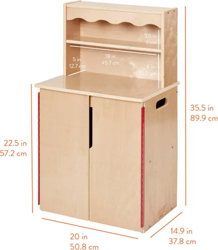 Miniatura 2 de Chef's Station - Armario de cocina de madera para niños, juego de madera, natural